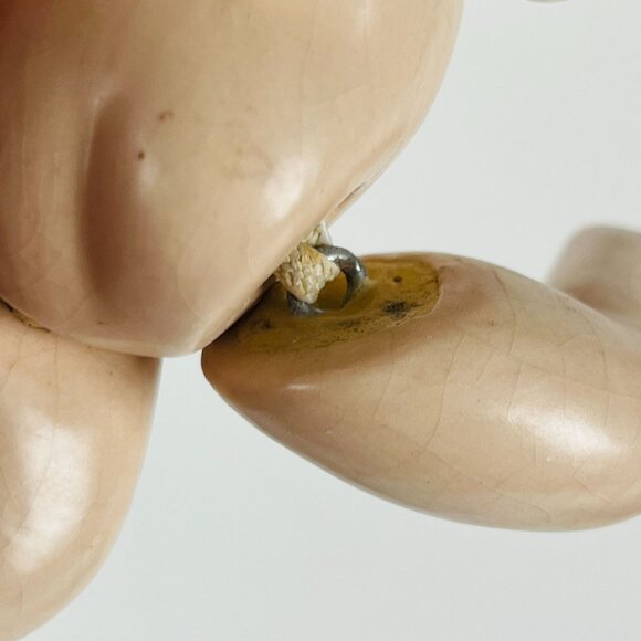 Antique 6" Composition Baby Doll Brown Hair Movable Arms & Legs Cracking - Picture 4 of 6